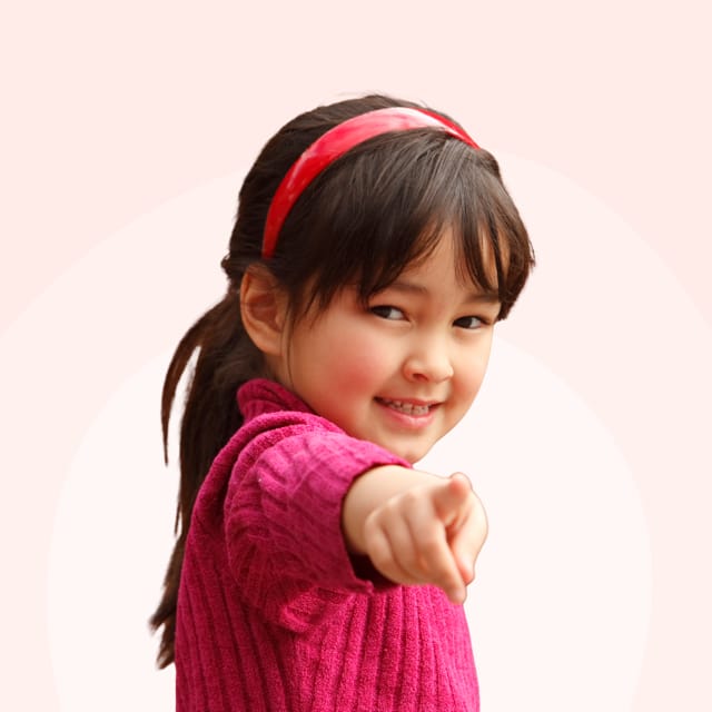 A happy child playing