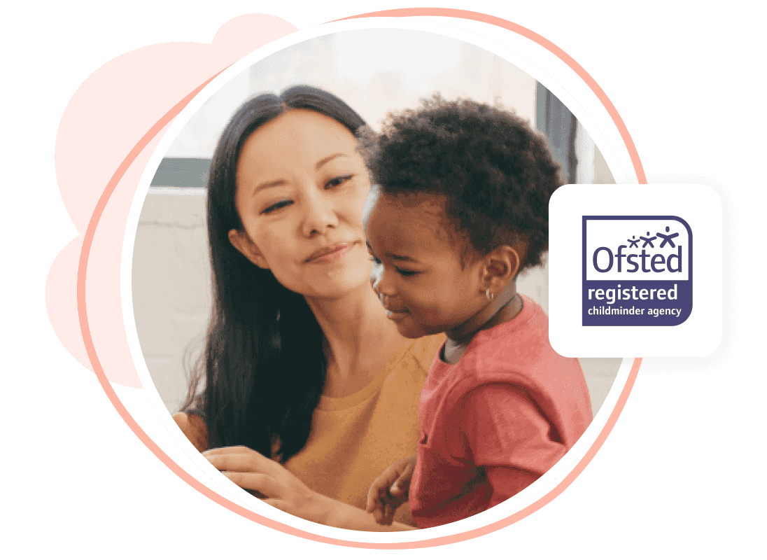 Childminder smiling at a child